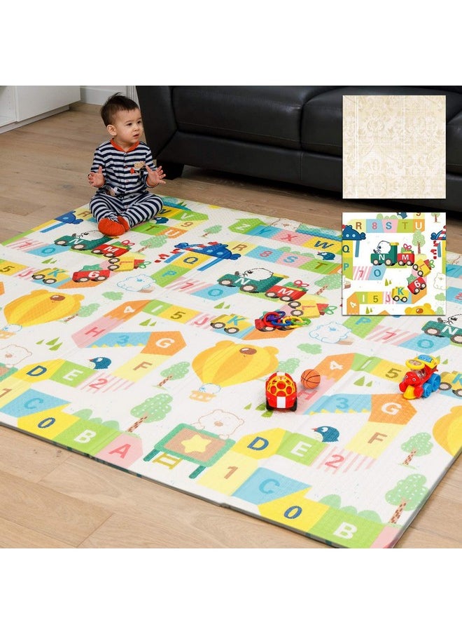 Anti Skid Waterproof Foldable Child Climbing Baby Floor Mat (Multi Colour) (Print May Vary) Extra Large Size 180X200 Cm. 8Mm Thickness. (Multicolor)