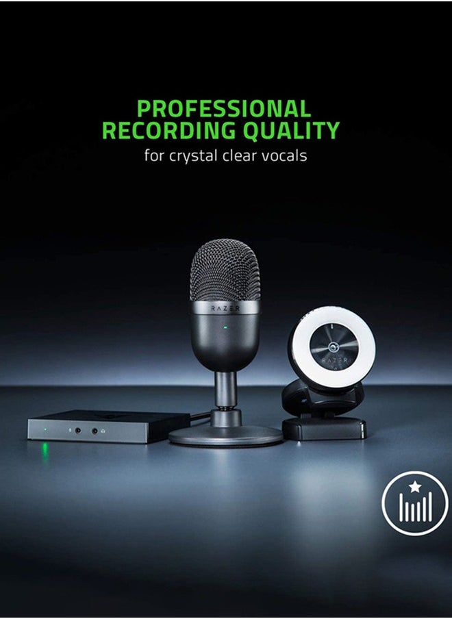 Mini Ultra Compact Condenser Microphone, Ultra-Precise Supercardioid Pickup Pattern, Professional Recording Quality, Ultra-Compact Build, Shock Resistant -  Black