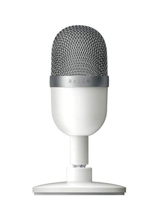 Mini Ultra Compact Condenser Microphone, Ultra-Precise Supercardioid Pickup Pattern, Professional Recording Quality, Ultra-Compact Build, Shock Resistant -  White