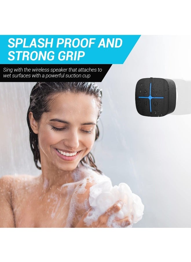 Waterproof Bluetooth Speaker, IP65 Mini Shower Speaker, Lightweight Portable Speakers for Travel, Pool, Beach, Biking, Kayak, Gifts for Men, Women