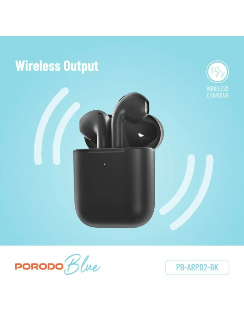 Deep Bass Wireless Earbuds 2, 20H Total Working Time, Wireless Charging, Independent Earbuds, Touch Control, Connectivity with Bluetooth 5.0 One-Step Pairing - Black