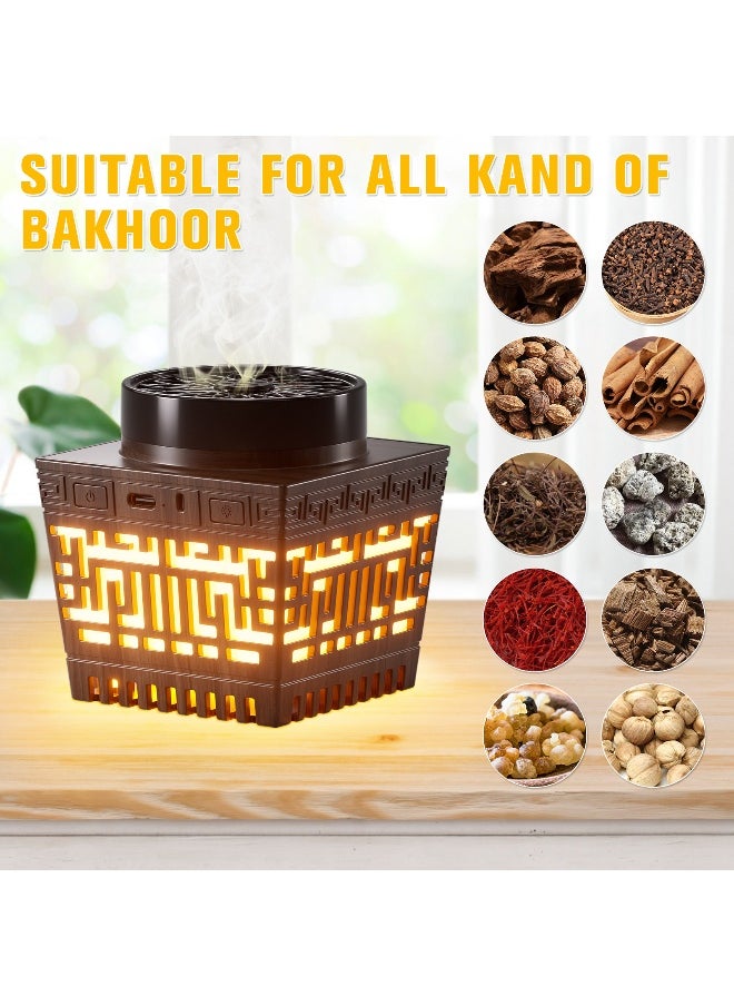 Quran Speaker & Mini Incense Burner Bakhoor Remote Control With 114 Quran Chapters Multicolor Changing Bluetooth Speaker Night Light With 18 Reciters And 17 Translations Bukhoor Burner (Gold)