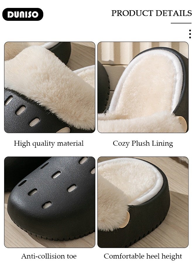 House Slippers for Men and Women,Washable Lined Clogs, Fashion Warm Shoes with Thick Sole, Comfortable Home Fuzzy Slippers, Lightweight Non Slip House Shoes For Cozy Indoor Outdoor