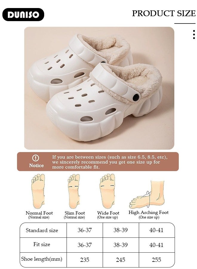 House Slippers for Women,Washable Lined Clogs, Fashion Warm Shoes with Thick Sole, Comfortable Home Fuzzy Slippers, Lightweight Non Slip House Shoes For Cozy Indoor Outdoor