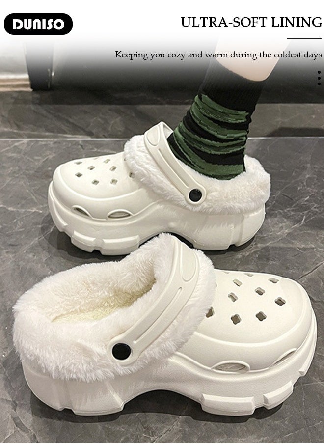 House Slippers for Men and Women,Washable Lined Clogs, Fashion Warm Shoes with Thick Sole, Comfortable Home Fuzzy Slippers, Lightweight Non Slip House Shoes For Cozy Indoor Outdoor