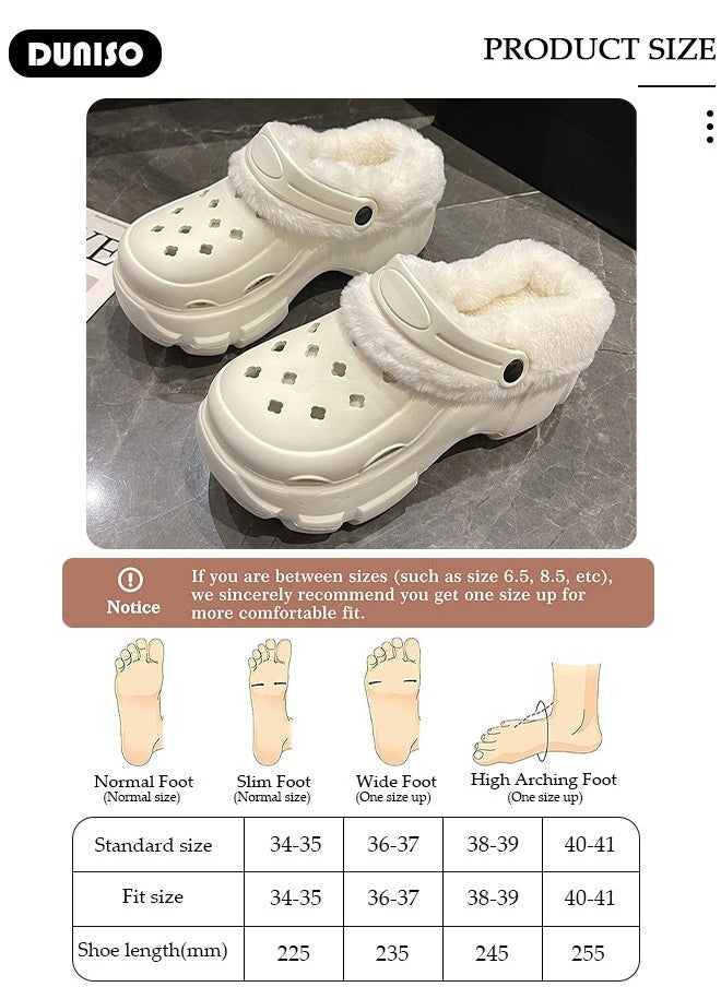 House Slippers for Men and Women,Washable Lined Clogs, Fashion Warm Shoes with Thick Sole, Comfortable Home Fuzzy Slippers, Lightweight Non Slip House Shoes For Cozy Indoor Outdoor