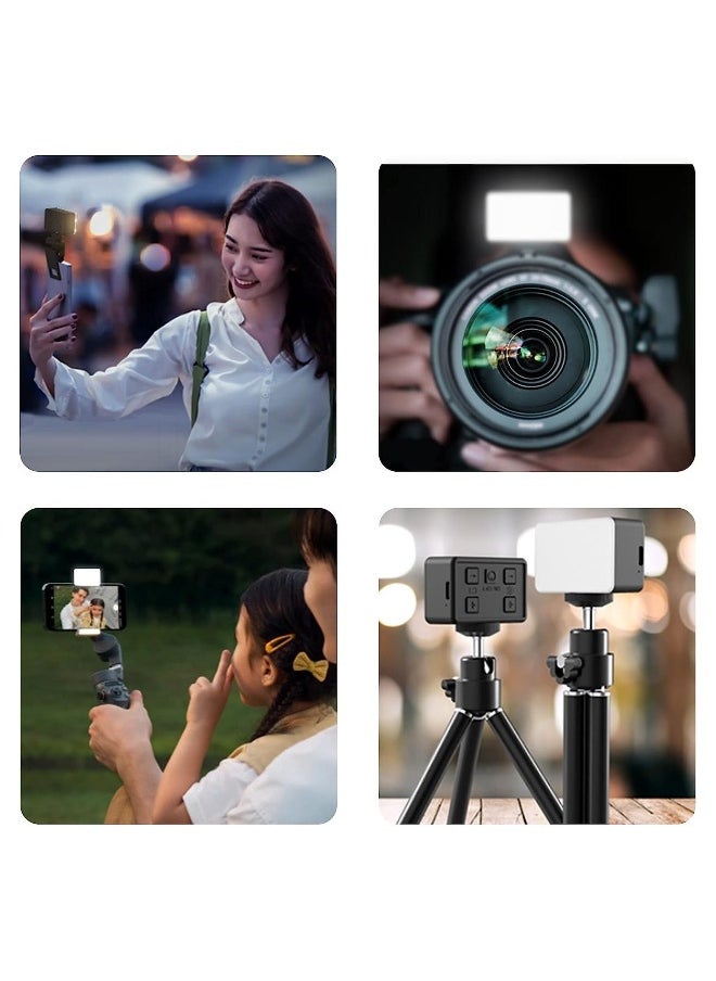 Portable LED Camera Lights, Mini Rechargeable 900mAh Fill Light, Dimmable Selfie Photography Lighting for Camera Tripod Phone