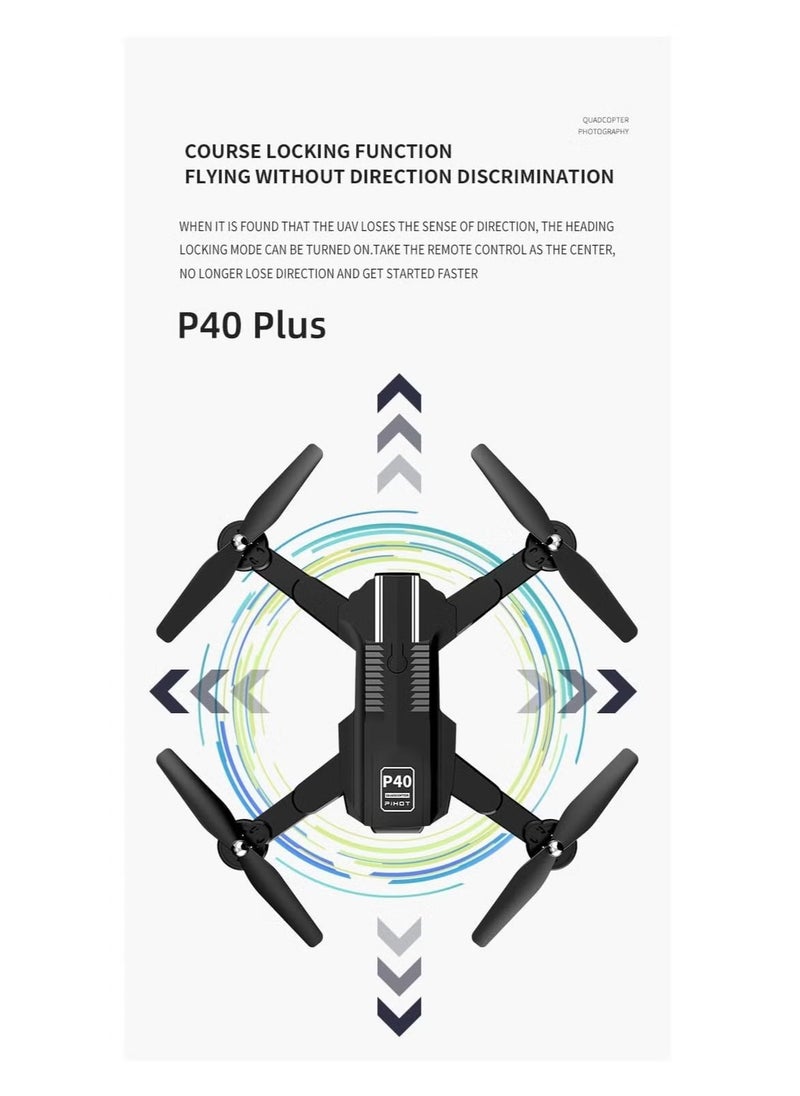 P40 Drone with Dual Camera | Remote Adjustable Camera Mode & Visual Positioning | Portable Suitcase Included | Ideal for Aerial Photography & Travel