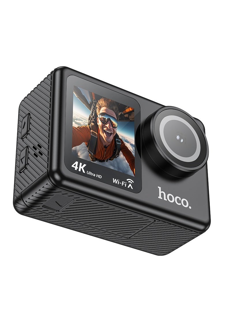 hoco DV101 Dual Color Screen Sports Camera – 4K/30fps Video, 16MP Photos, 30M Waterproof, WiFi Connectivity