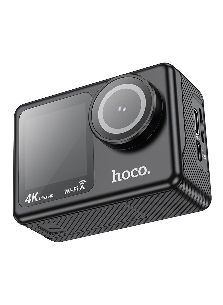 hoco DV101 Dual Color Screen Sports Camera – 4K/30fps Video, 16MP Photos, 30M Waterproof, WiFi Connectivity