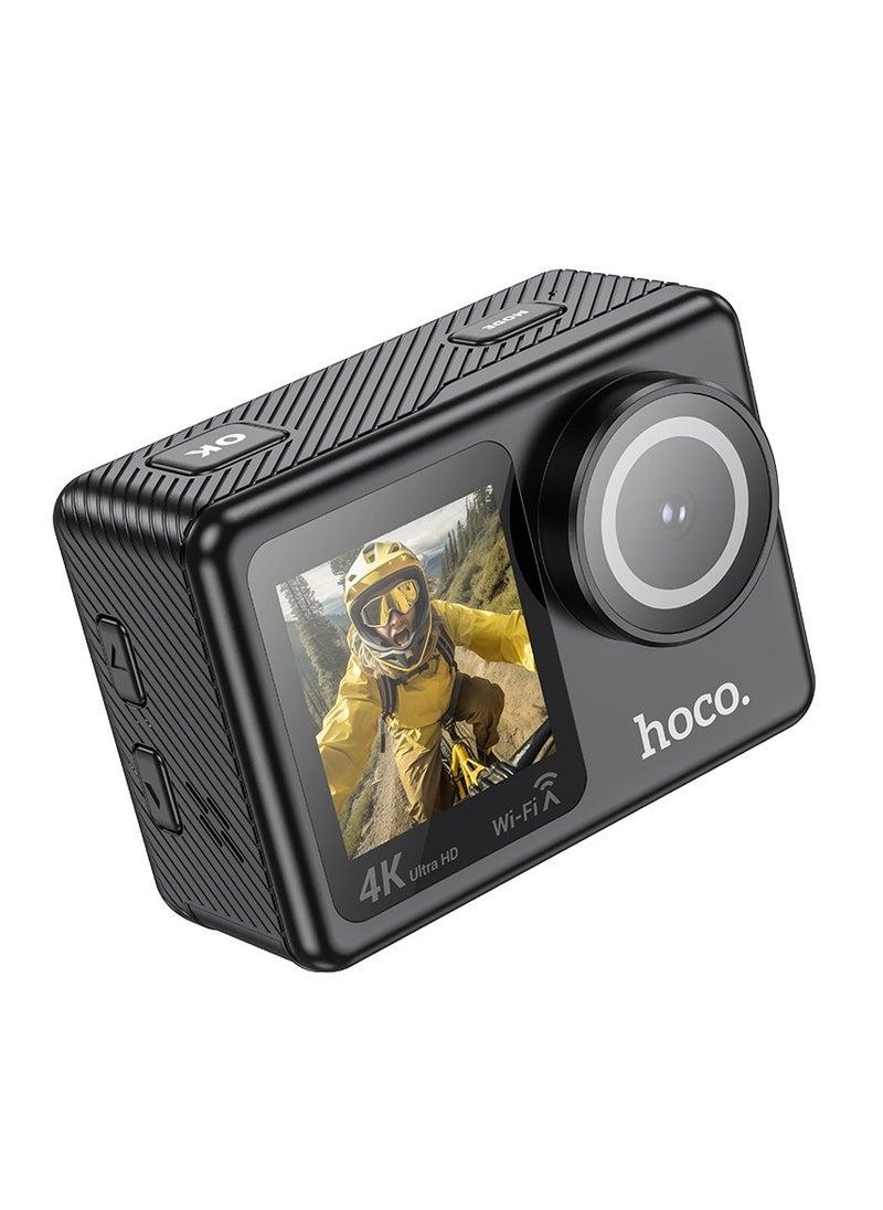 hoco DV101 Dual Color Screen Sports Camera – 4K/30fps Video, 16MP Photos, 30M Waterproof, WiFi Connectivity