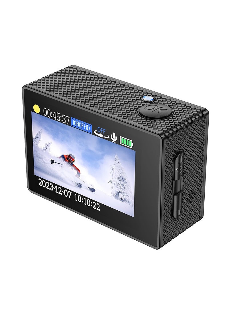 hoco DV100 Sports Camera – 1080P/30fps Video, 2-Inch IPS HD Screen, 30M Waterproof, WiFi Connectivity