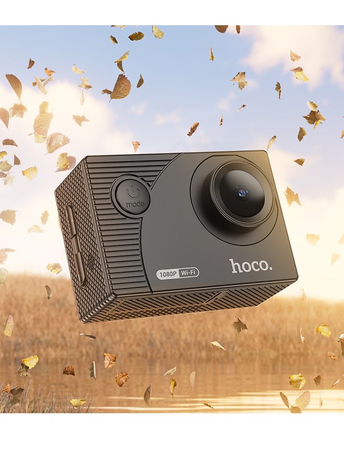 hoco DV100 Sports Camera – 1080P/30fps Video, 2-Inch IPS HD Screen, 30M Waterproof, WiFi Connectivity