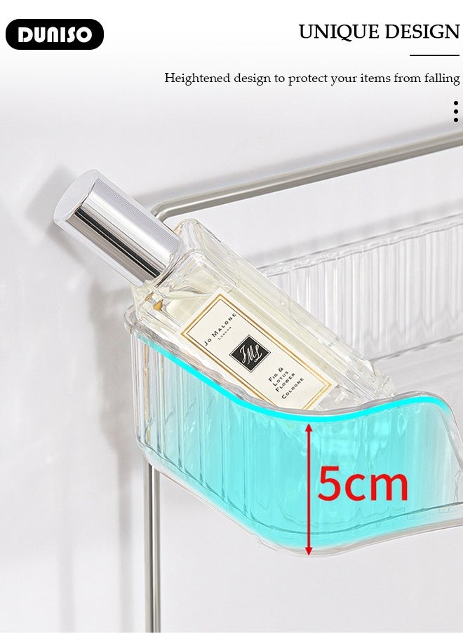 3-Tier Corner Bathroom Countertop Organizer, 3 Tiers Versatile Counter Shelf, Vanity Trays for Bathroom Counter, Makeup Organizer, Perfume Tray, Kitchen Spice Rack, Fits 90 Corner