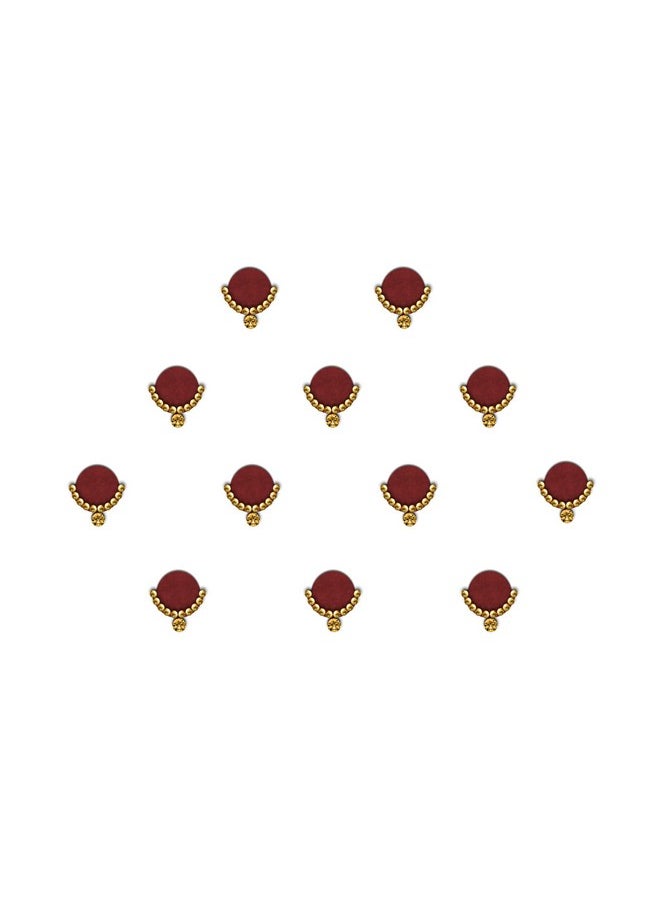 Beautiful Handcrafted Maroon Bindis For Women (Bv2212)