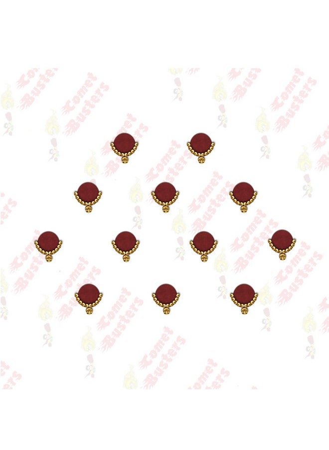 Beautiful Handcrafted Maroon Bindis For Women (Bv2212)