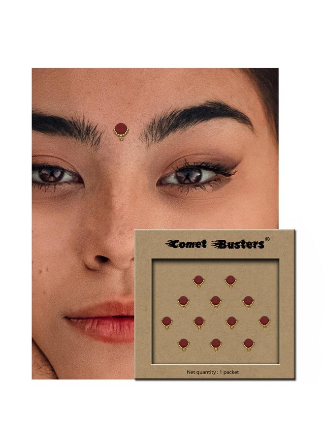 Beautiful Handcrafted Maroon Bindis For Women (Bv2212)