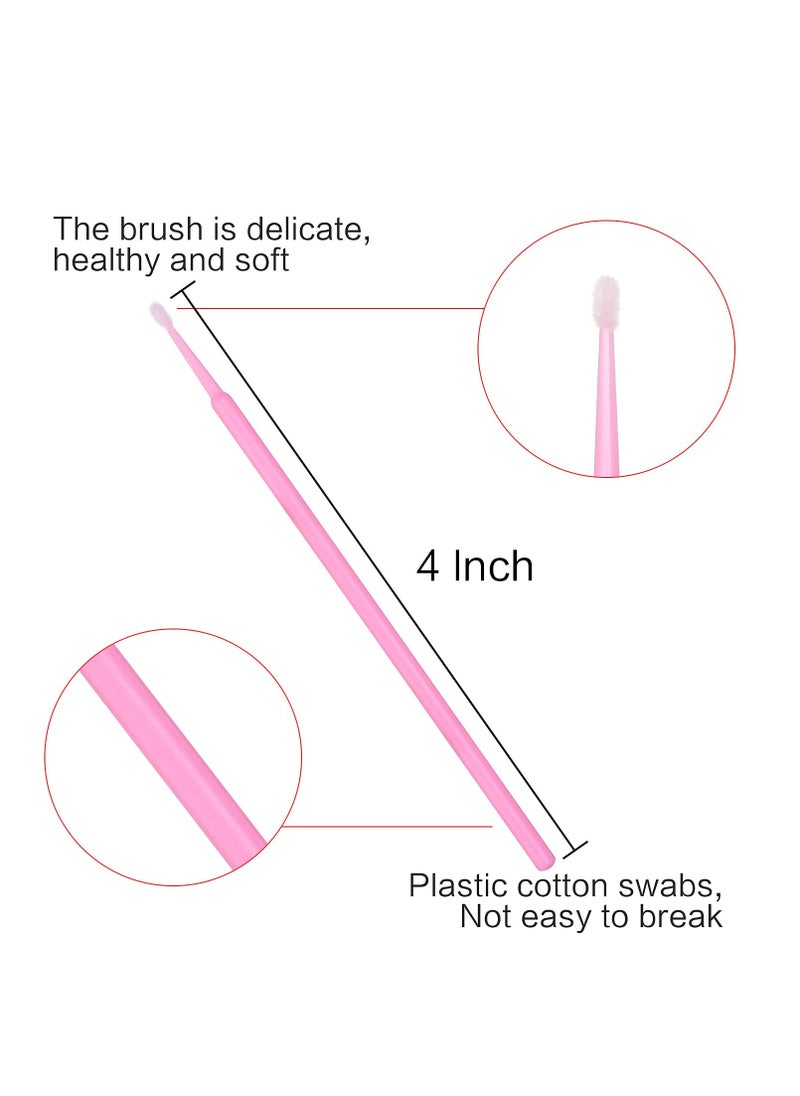 Akstore 600 PCS Disposable Micro Applicators Brush Eyelash Extension Individual Applicators Mascara Brush for Make up and Clean and Compatible and Personal Care (Pink)