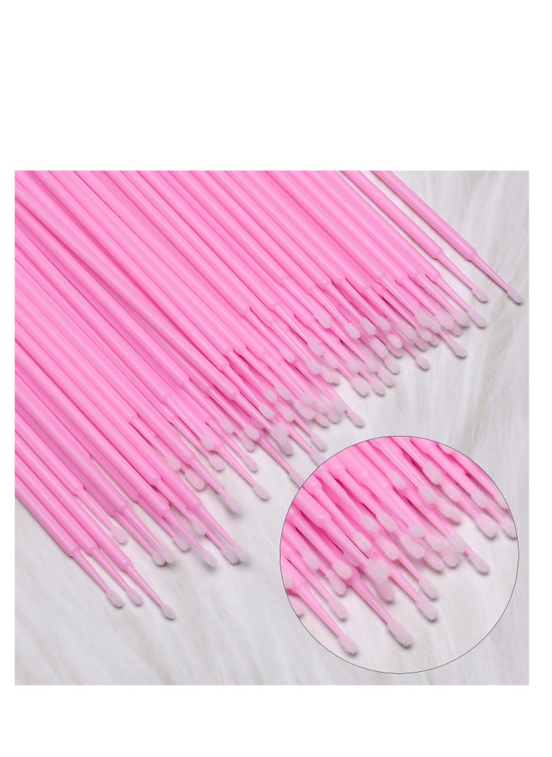 Akstore 600 PCS Disposable Micro Applicators Brush Eyelash Extension Individual Applicators Mascara Brush for Make up and Clean and Compatible and Personal Care (Pink)