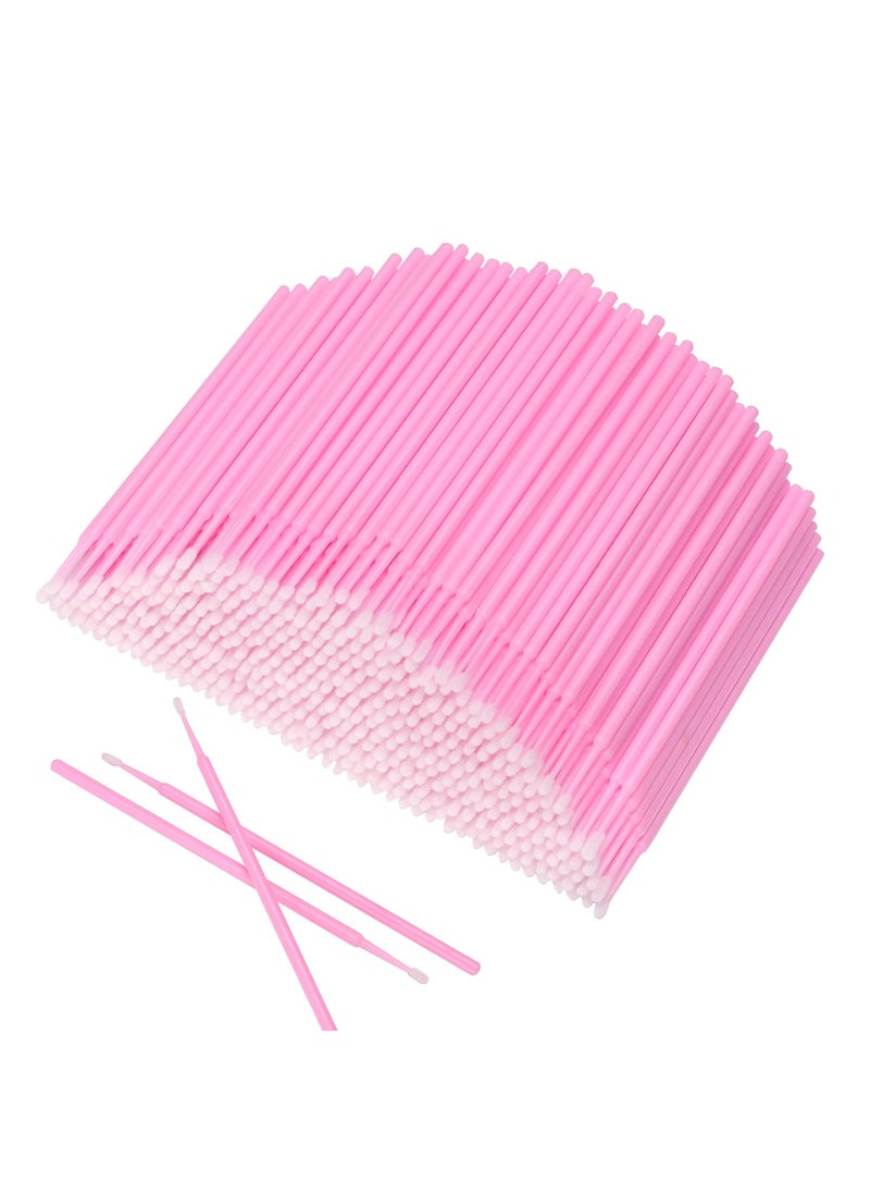 Akstore 600 PCS Disposable Micro Applicators Brush Eyelash Extension Individual Applicators Mascara Brush for Make up and Clean and Compatible and Personal Care (Pink)