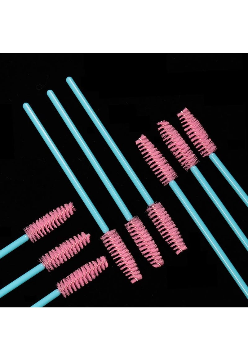 300 Pack Disposable Mascara Wands Eye Lash Brushes Eyelash Extension Tool Makeup Brush Kit, Blue/Pink