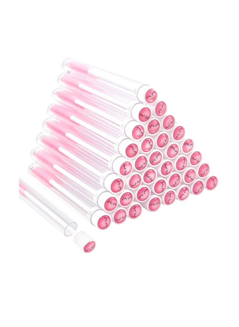 TUZAZO 80 Pieces Mascara Wand Tube Set 40 Diamond Empty Eyelash Brush Tubes Spoolies 40 Mascara Wand Lash Extension Brushes Applicators Makeup Tools (Pink Lash Style)