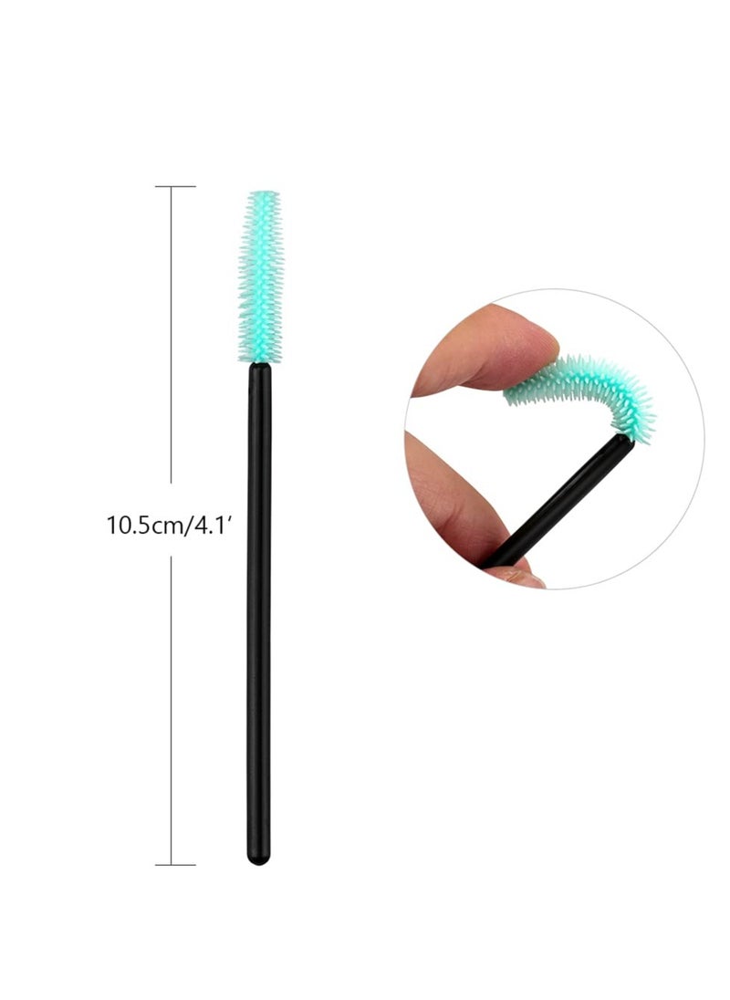 G2PLUS 100PCS Silicone Eyelash Brushes Mascara Brushes Wands Applicator Makeup Kits for Makeup, Personal Care and Eyelash Extensions (Black)