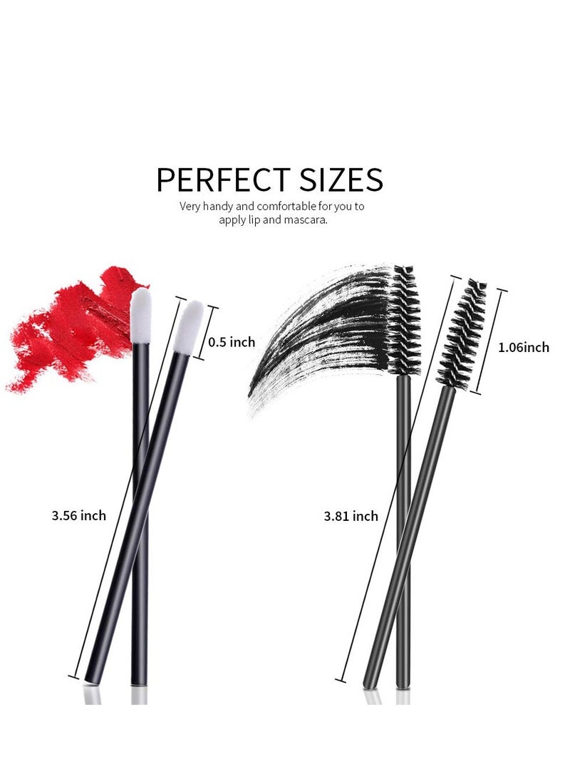 Teenitor Mascara Wands, Disposable Mascara Wand 200pcs, Lip Applicators Disposable Mascara Makeup Applicator Lipgloss Lip Brush Mascara Brush Lipstick Tester Wands Black