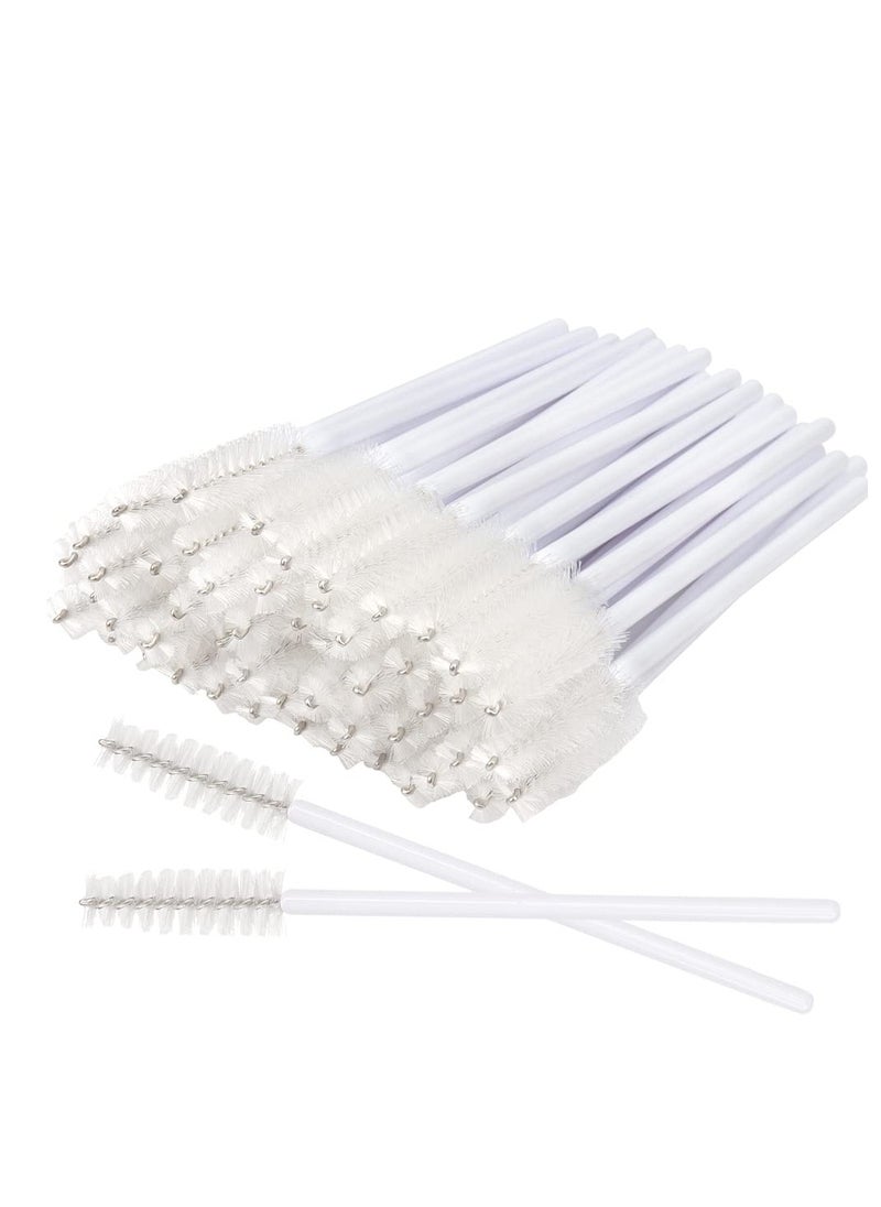 300 Pack Eyelash Mascara Wands Disposable Lash Brushes for Extensions Makeup Brush Applicators Tool Kit, White/White