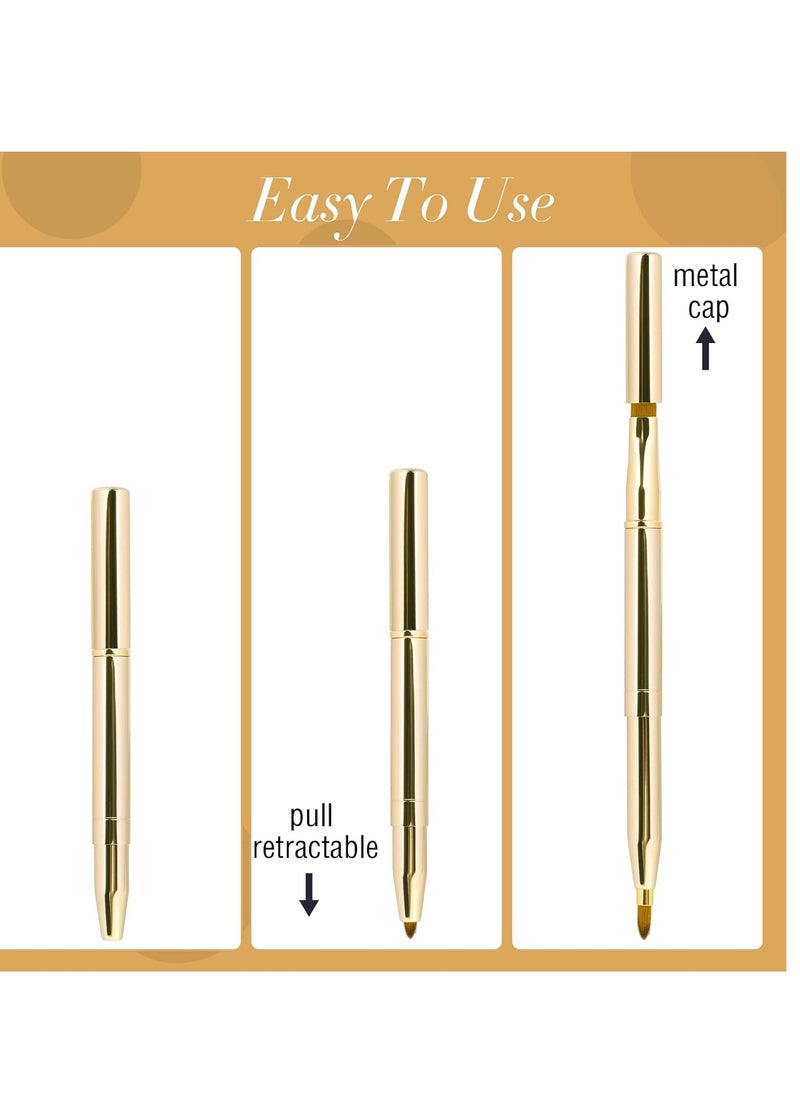 2 Pack Retractable Lip Brush for Lipstick Lip Gloss Double-Ended Lip Makeup Brushes with Cap Lipstick Brush Applicator Travel