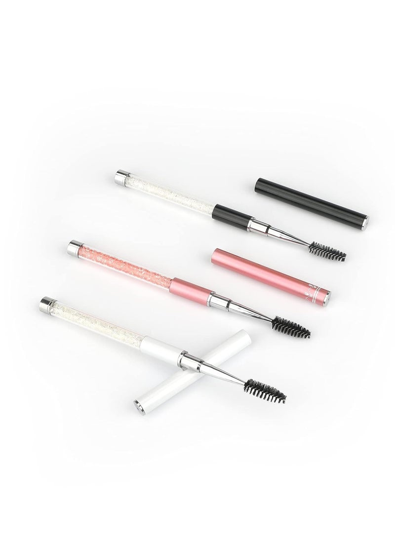 G2PLUS 3PCS Eyelash Brushes with Cap, Eye brow Brush, Eyelash Mascara Brushes Wands Applicator Makeup Tools for Travel