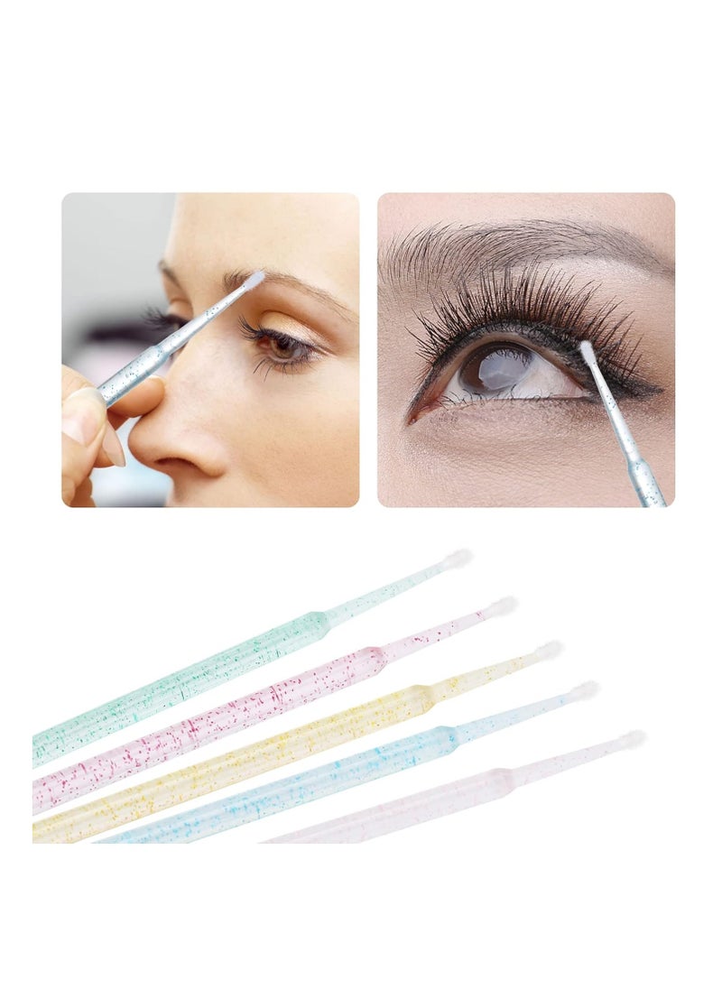 Tbestmax 1000 Pcs Crystal Microbrushes Applicators Disposable Microswabs for Eyelash Extensions Micro Wands Spoolie 5 Color