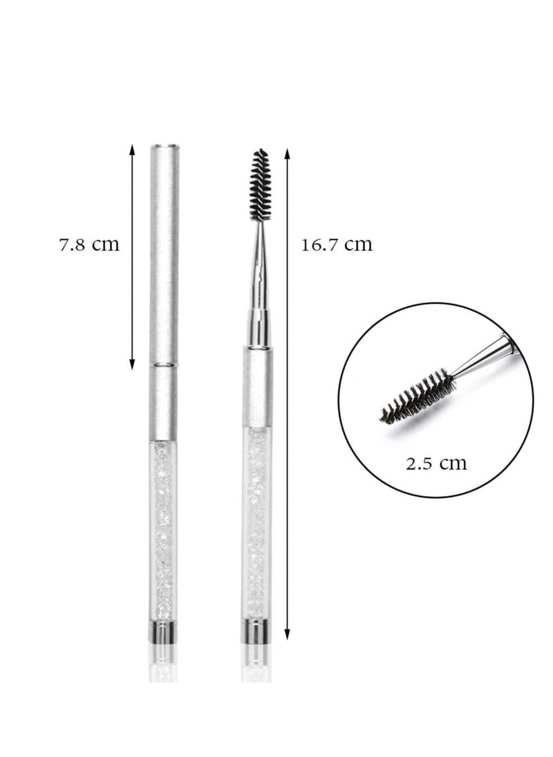 SKYPIA Eyelashes Comb Curlers Makeup Brush Mascara Brush Make Up Wands Eyebrow Brush with Cap Travel Accessories (WHITE)…