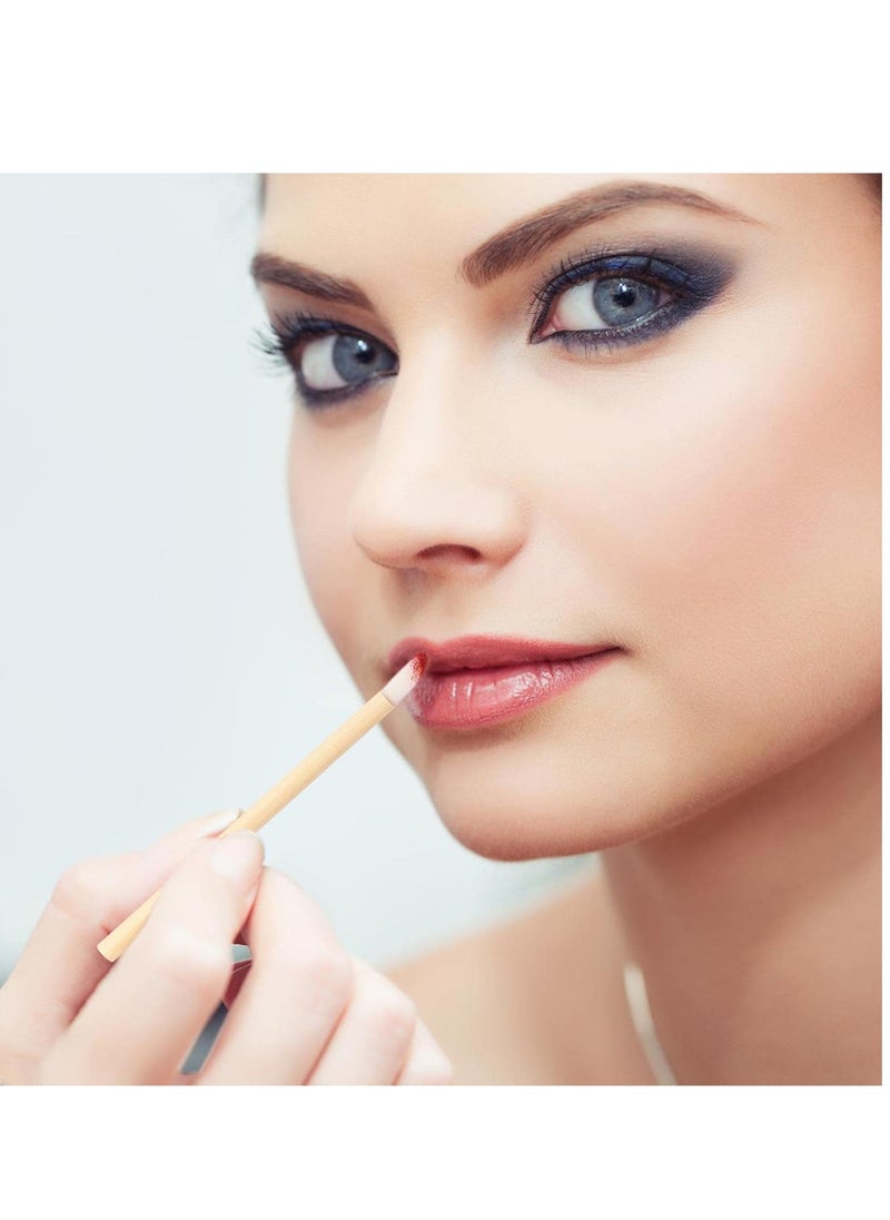 100pcs Disposable Bamboo Handle Lip Brushes Lipstick Lip Gloss Wands Applicator Makeup Tool