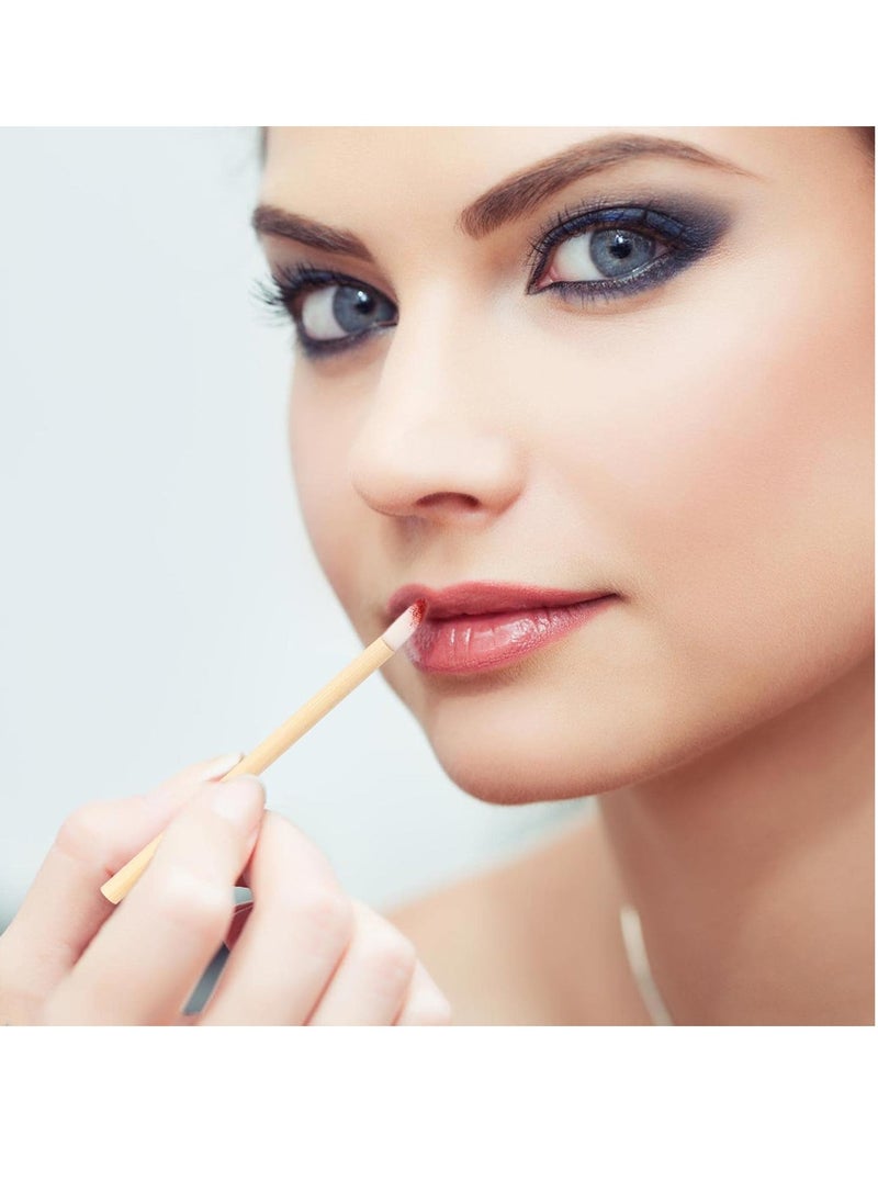 100pcs Disposable Bamboo Handle Lip Brushes Lipstick Lip Gloss Wands Applicator Makeup Tool