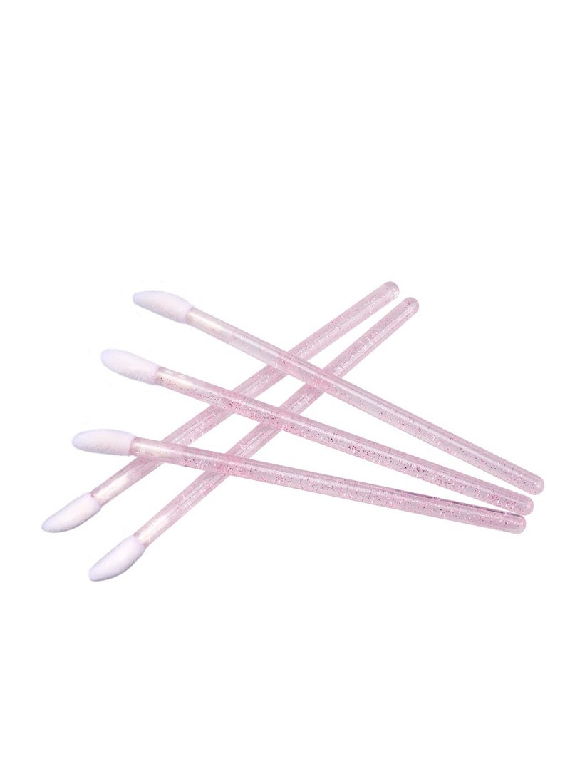 G2PLUS 300PCS Lip Brushes, Crystal Disposable Lip Brushes, Glitter Lip Gloss Applicators, Lipstick Gloss Wands Applicator Makeup Tool Kits for Lipstick and Lip Gloss (Pink)