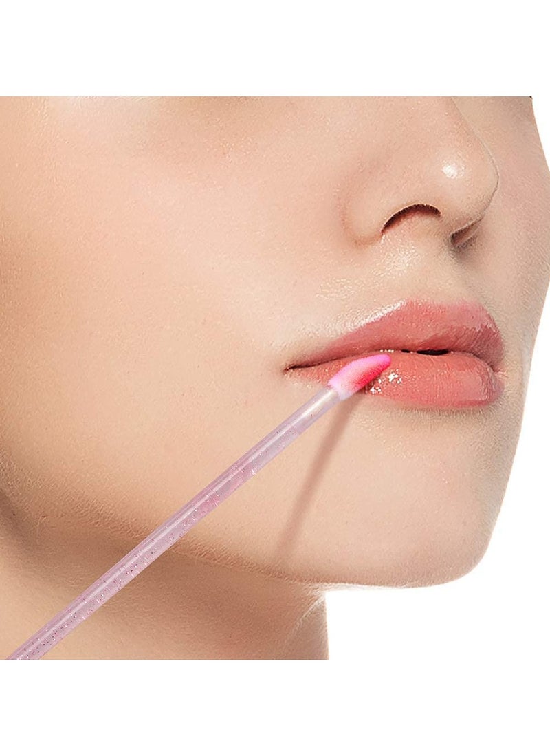 G2PLUS 300PCS Lip Brushes, Crystal Disposable Lip Brushes, Glitter Lip Gloss Applicators, Lipstick Gloss Wands Applicator Makeup Tool Kits for Lipstick and Lip Gloss (Pink)