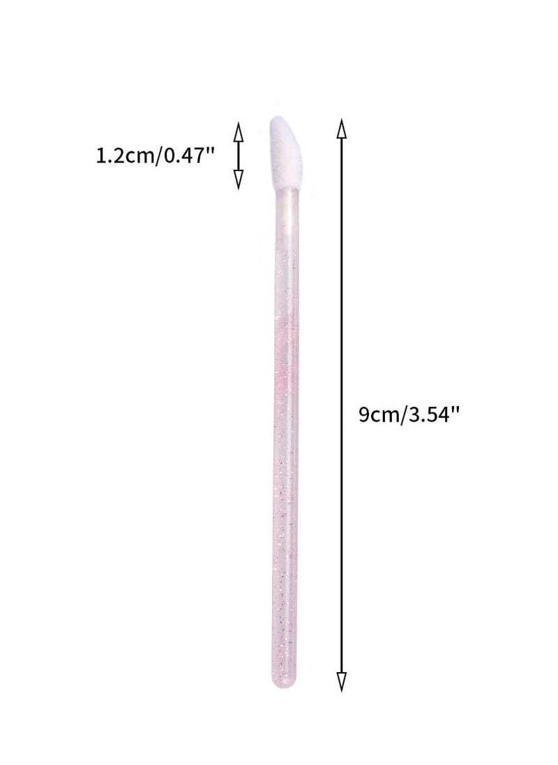 G2PLUS 300PCS Lip Brushes, Crystal Disposable Lip Brushes, Glitter Lip Gloss Applicators, Lipstick Gloss Wands Applicator Makeup Tool Kits for Lipstick and Lip Gloss (Pink)