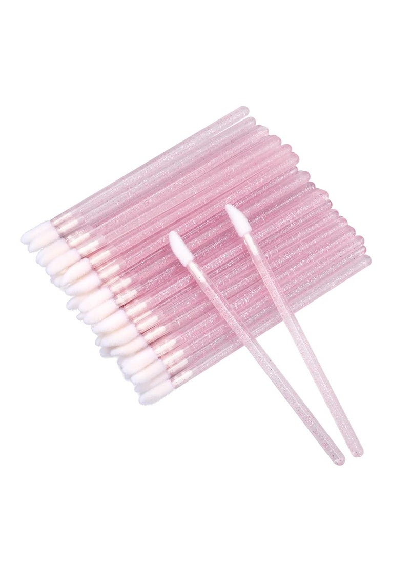 G2PLUS 300PCS Lip Brushes, Crystal Disposable Lip Brushes, Glitter Lip Gloss Applicators, Lipstick Gloss Wands Applicator Makeup Tool Kits for Lipstick and Lip Gloss (Pink)
