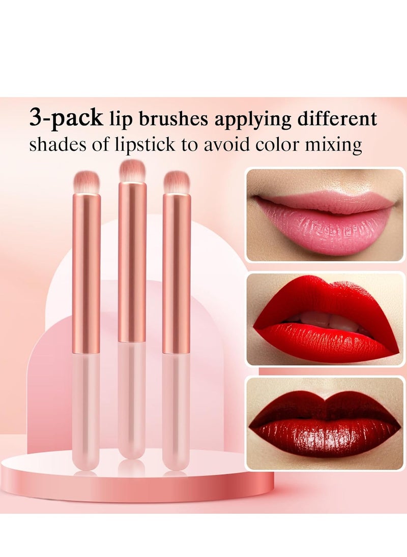 Lip Brush Lip Smudge Brushes Lipstick Brush with Tubes 3PCS Lip Gloss Applicator Wands Lip Brushes Multi-purpose Lip Makeup Brush Eyeshadow Brush Concealer Brush Lip Gloss Wands Applicator Tool Kits