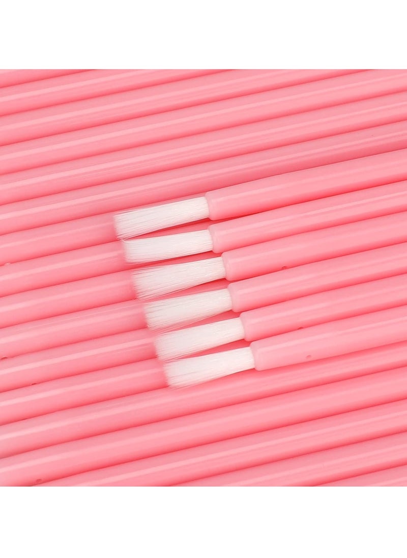 G2PLUS 100Pcs Lip Brush, Pink Lip Gloss Brush Wand, Nylon Lipstick Gloss Applicator, Disposable Nail Brushes for Makeup, PYO Cookie Paint, Nail Art, Painting, Detail Brush
