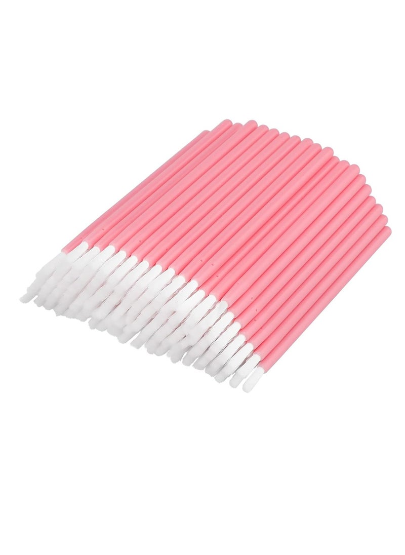 G2PLUS 100Pcs Lip Brush, Pink Lip Gloss Brush Wand, Nylon Lipstick Gloss Applicator, Disposable Nail Brushes for Makeup, PYO Cookie Paint, Nail Art, Painting, Detail Brush