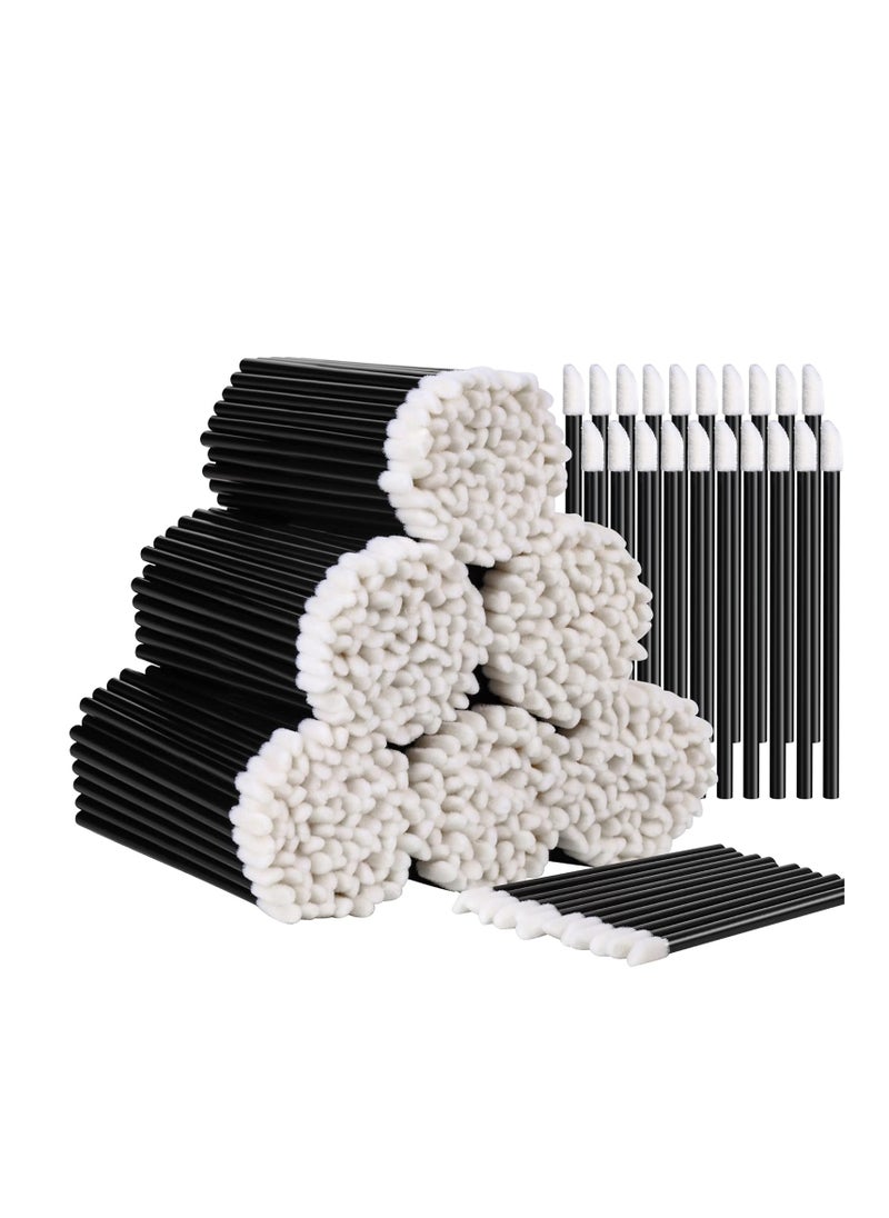 Teenitor 600 Pcs Disposable Lip wands Lip Applicators Disposable, Lipstick Testers Wands Lint Free Applicators for Makeup Lip Brushes Wands Makeup Beauty Tool Black