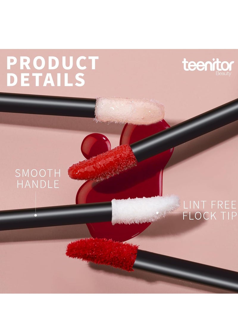 Teenitor 600 Pcs Disposable Lip wands Lip Applicators Disposable, Lipstick Testers Wands Lint Free Applicators for Makeup Lip Brushes Wands Makeup Beauty Tool Black