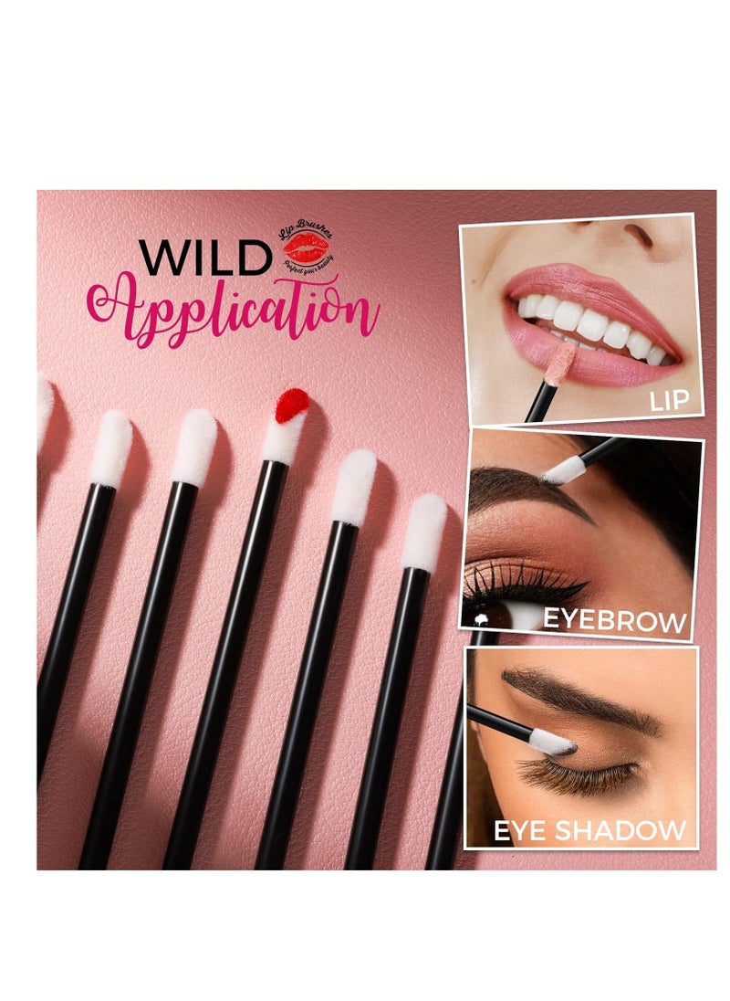 Teenitor 600 Pcs Disposable Lip wands Lip Applicators Disposable, Lipstick Testers Wands Lint Free Applicators for Makeup Lip Brushes Wands Makeup Beauty Tool Black