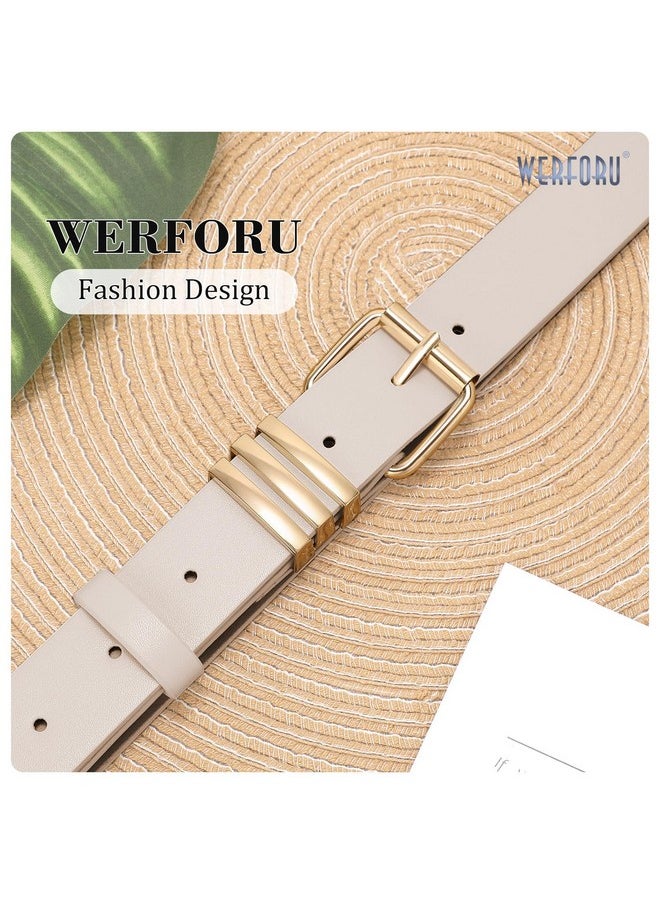 Women Leather Belt Fashion Leather Waist Belt For Jean Dress With Gold/Silver Buckle