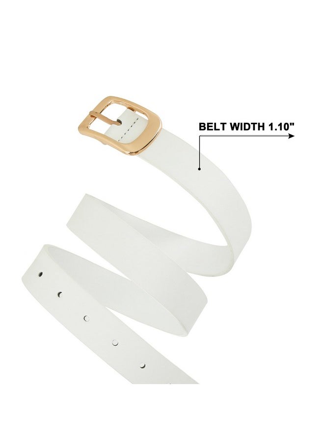 Women'S Leather Belts For Jeans Dresses Ladies Waist Belt With Fashion Square-Buckle 1.10