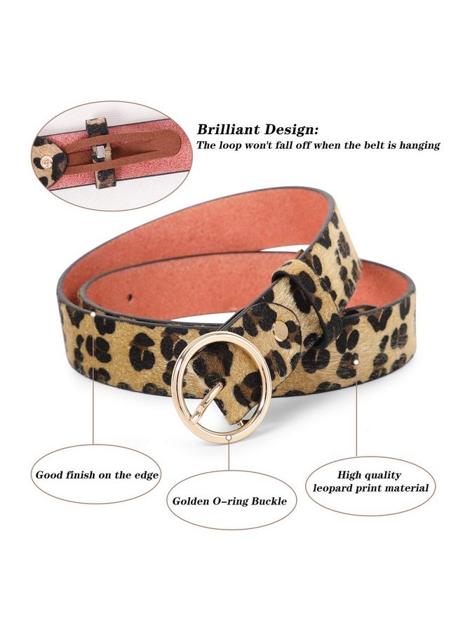 Women Leather Belt With O-Ring Buckle,Fashion Soft Ladies Waist Belt For Jeans Dresses,1.3