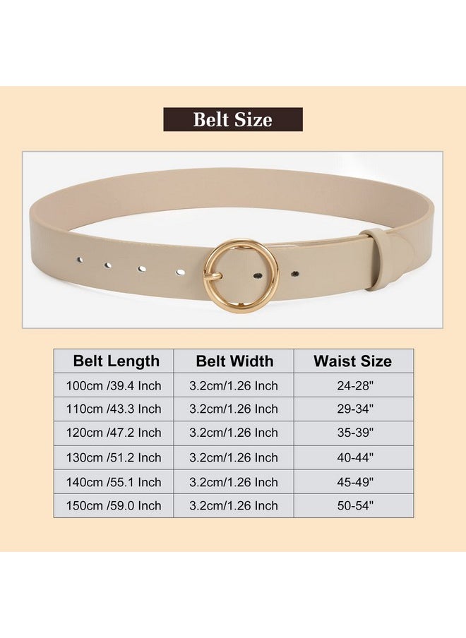 Fashion Women Leather Belt For Dresses Jeans Pants With Classic Round Buckle