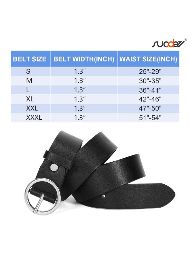 Women Leather Belt With O-Ring Buckle,Fashion Soft Ladies Waist Belt For Jeans Dresses,1.3